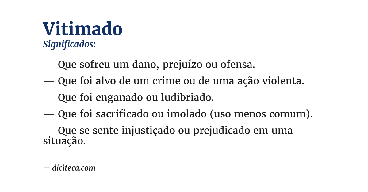 Significado de vitimado