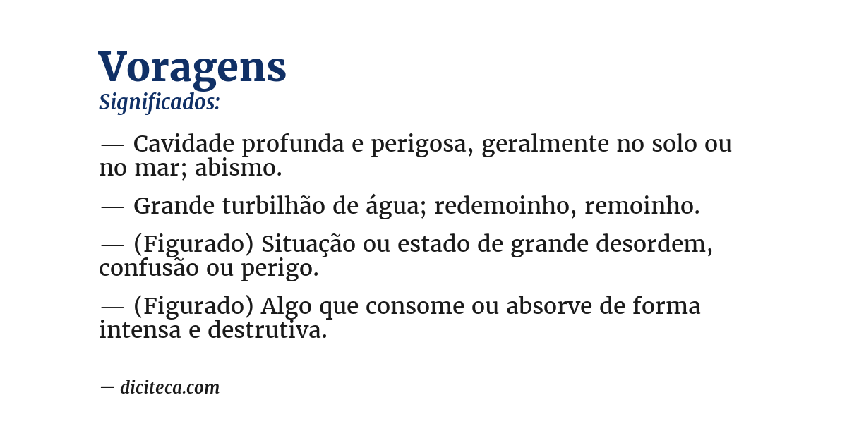 Significado de voragens