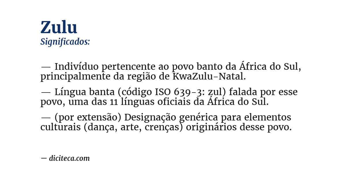Significado de zulu