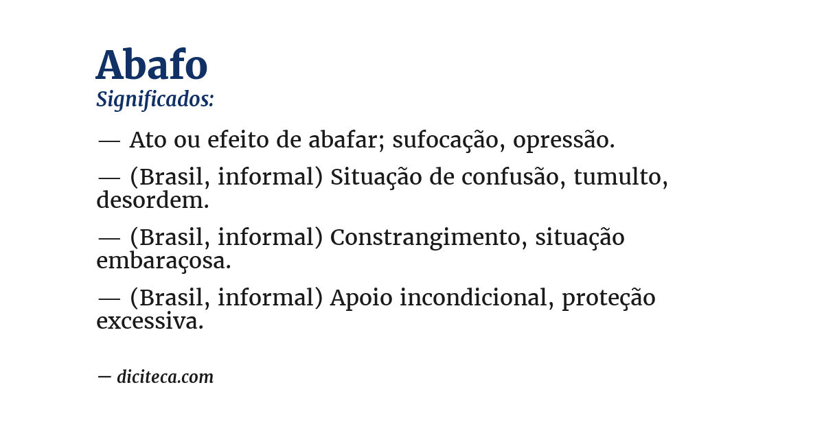 Significado de abafo