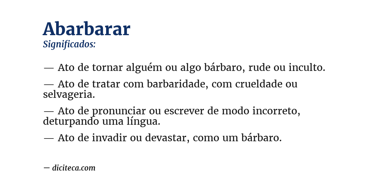 Significado de abarbarar