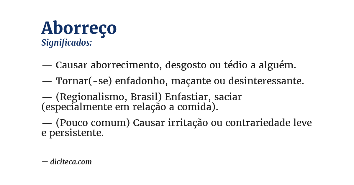 Significado de aborreço