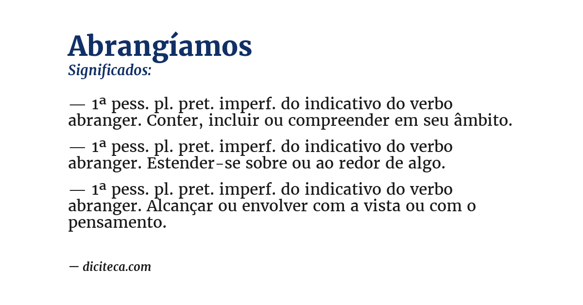 Significado de abrangíamos