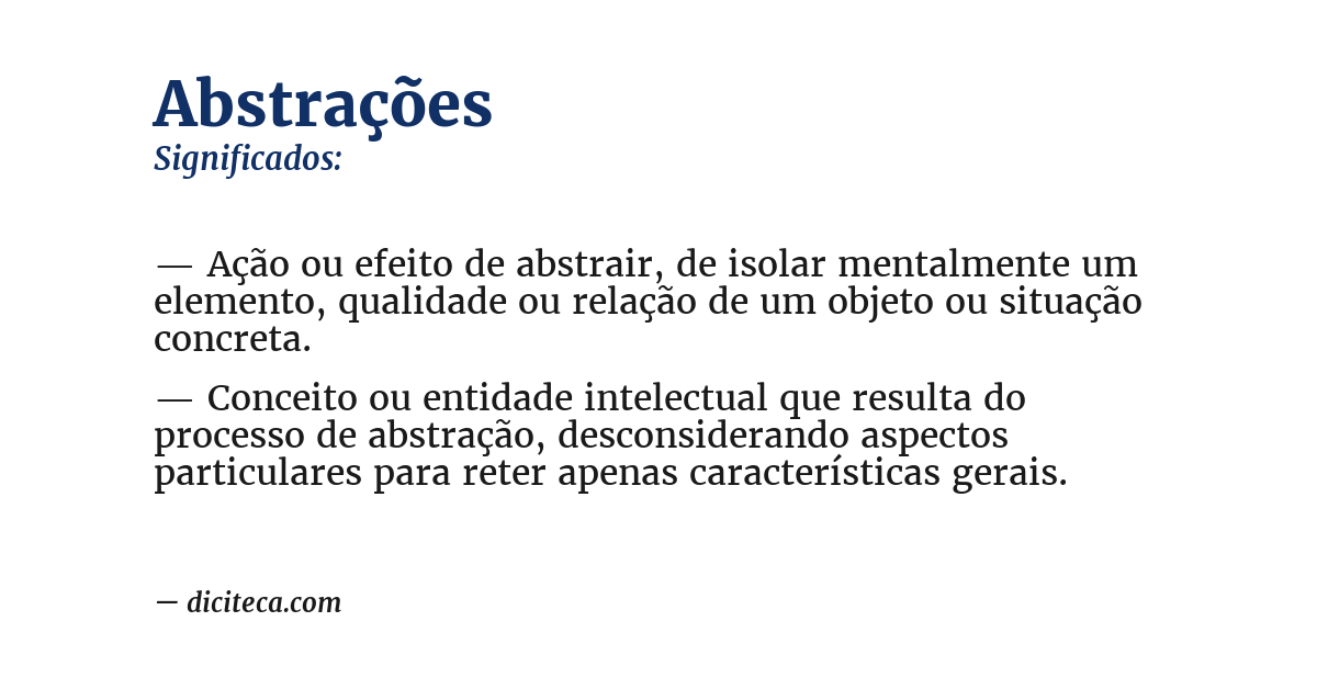 Significado de abstrações