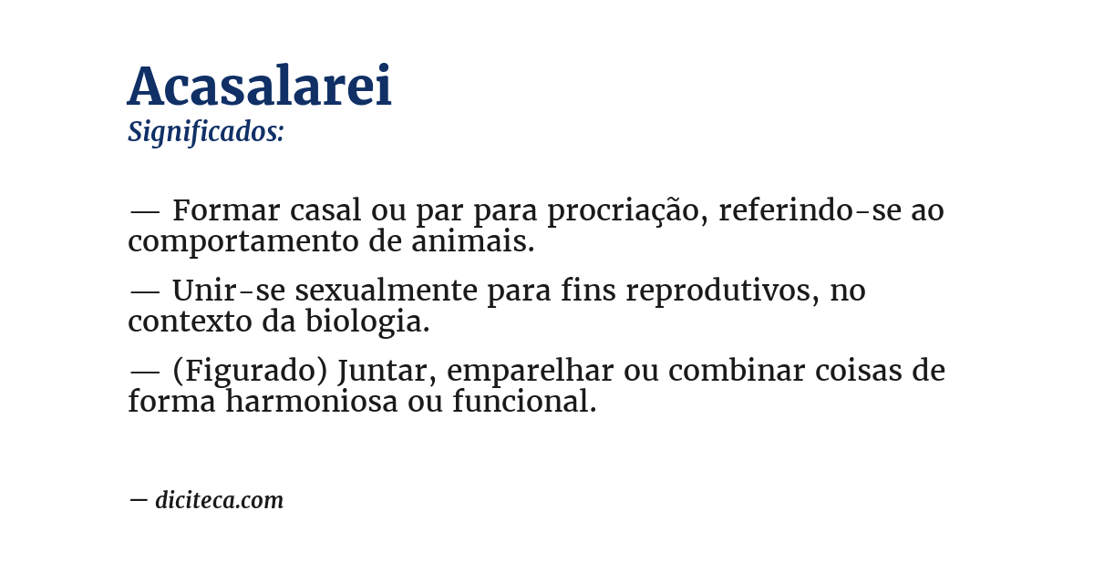 Significado de acasalarei