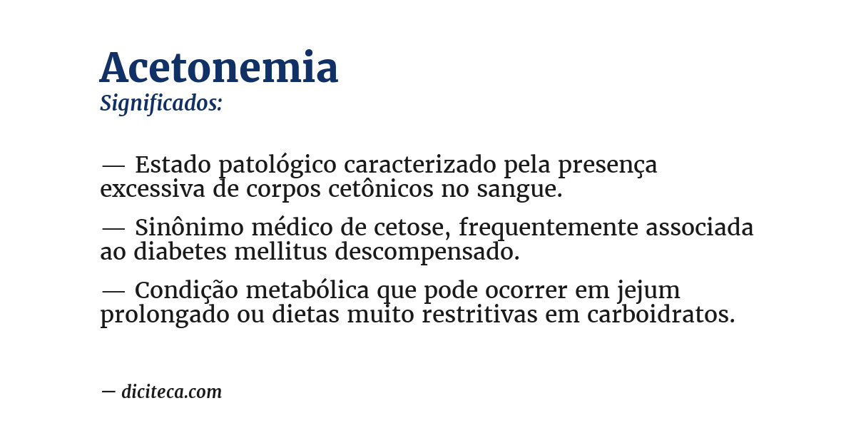 Significado de acetonemia