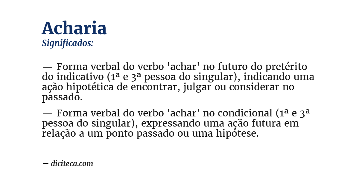 Significado de acharia