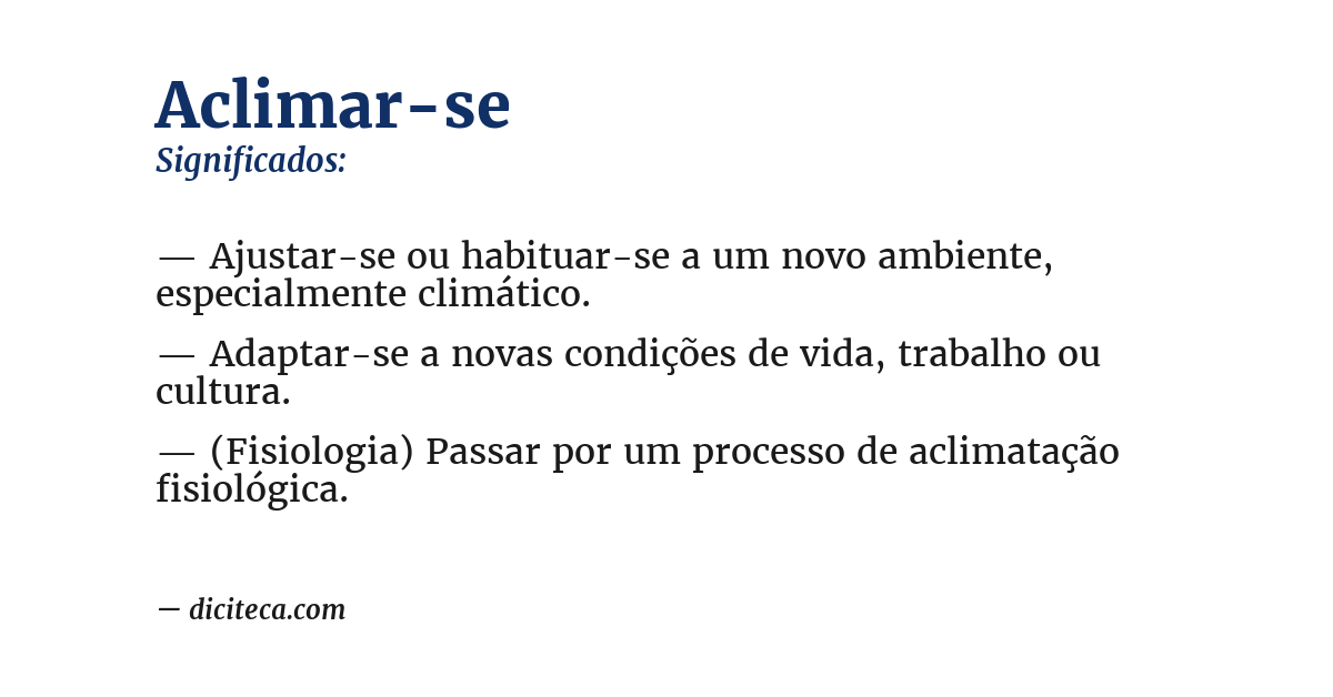 Significado de aclimar-se