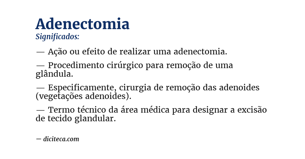 Significado de adenectomia