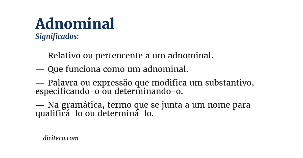 Significado de adnominal