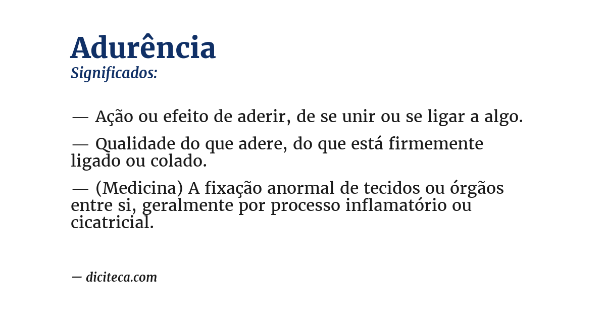 Significado de adurência