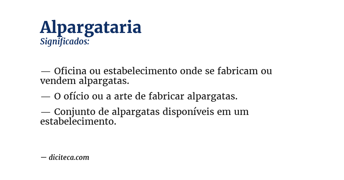 Significado de alpargataria
