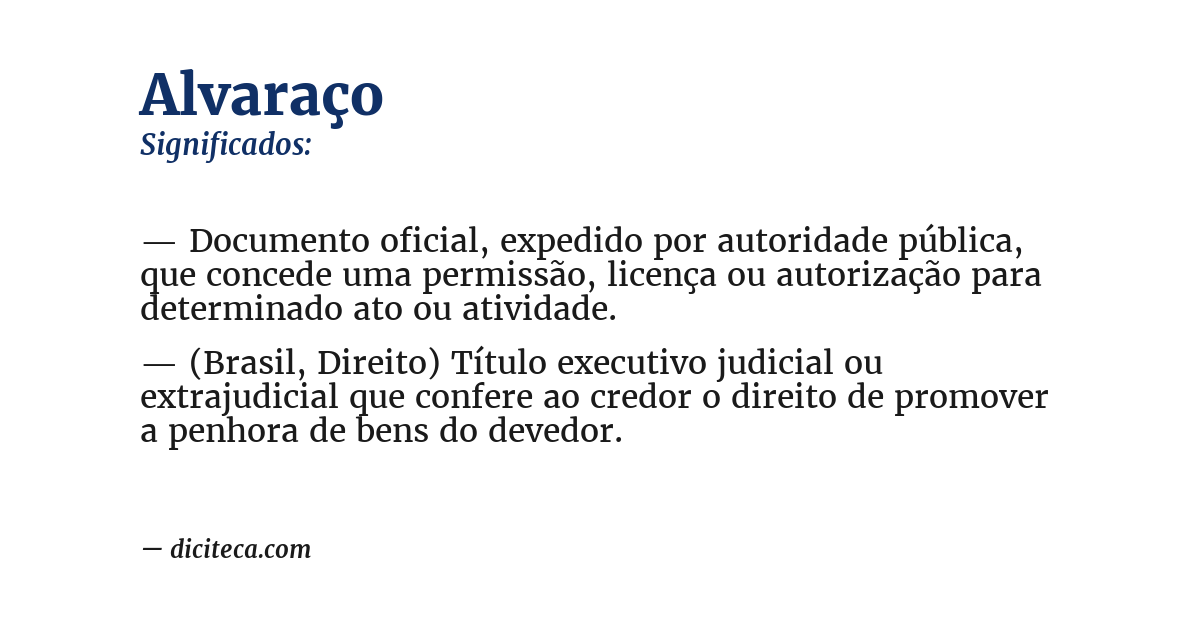 Significado de alvaraço
