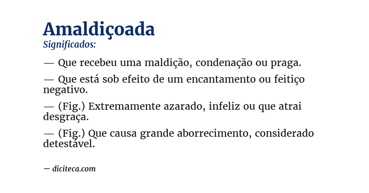 Significado de amaldiçoada