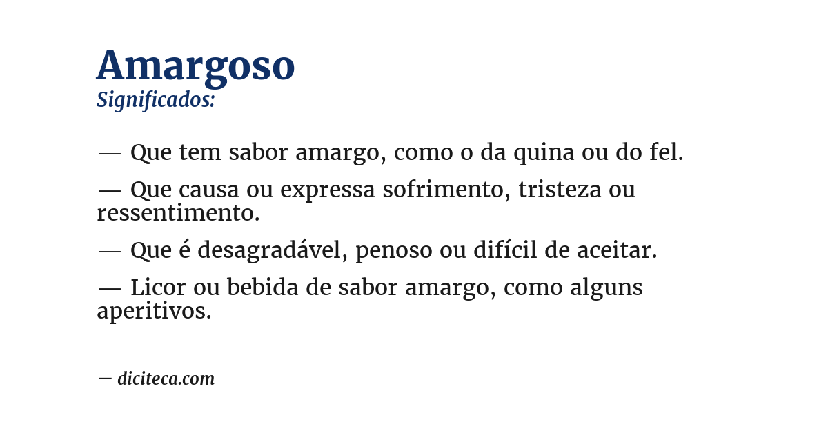 Significado de amargoso