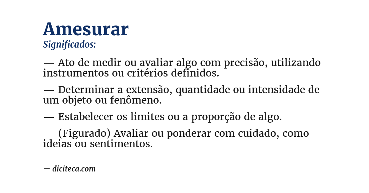 Significado de amesurar