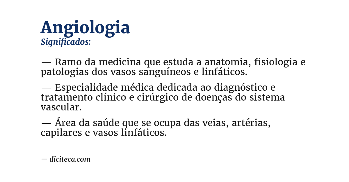 Significado de angiologia