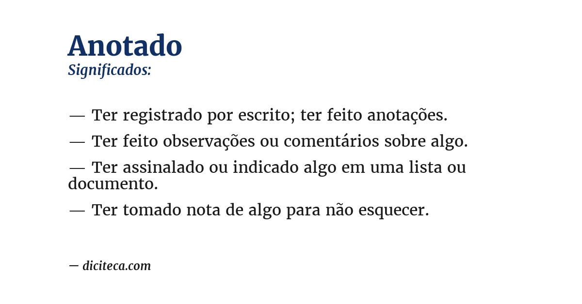 Significado de anotado