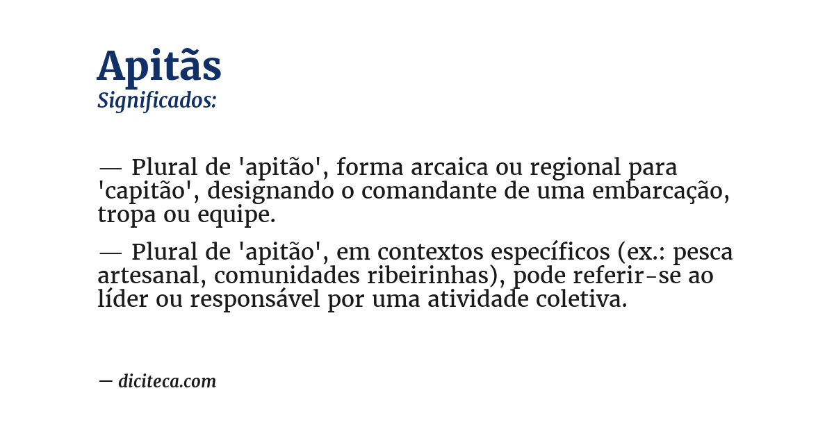 Significado de apitãs