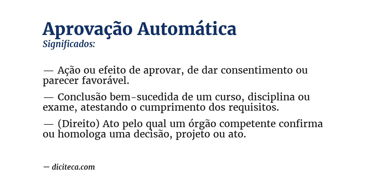 Significado de aprovação automática