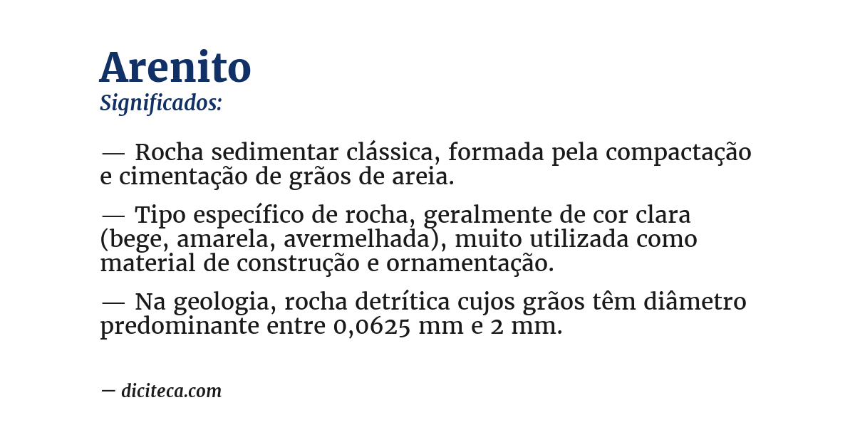 Significado de arenito