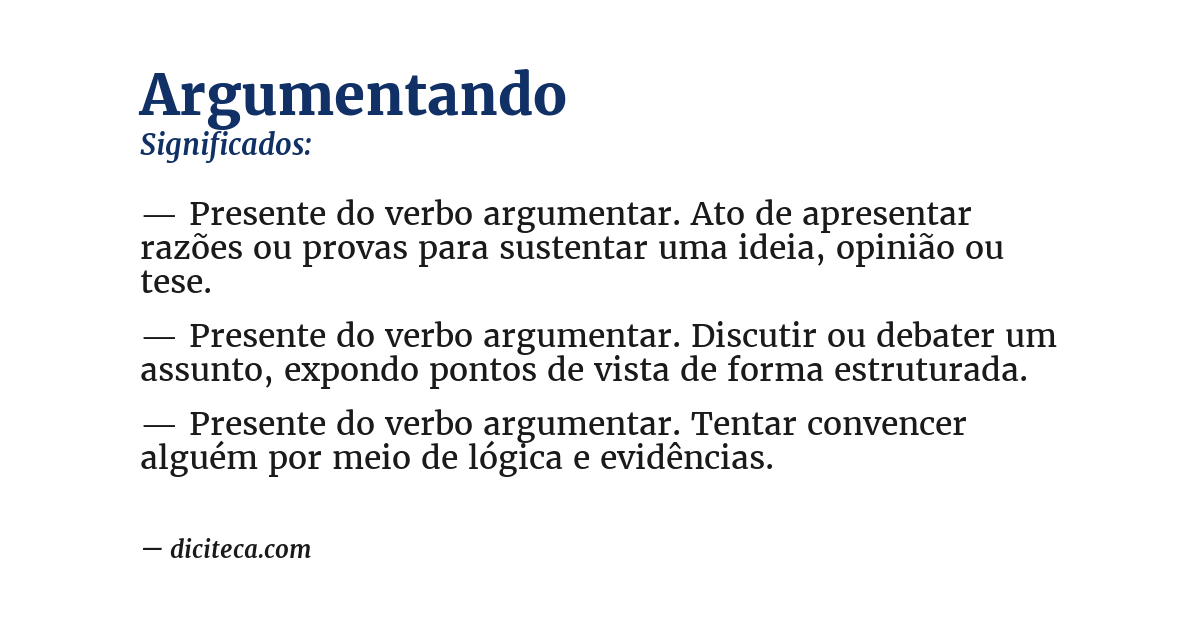 Significado de argumentando