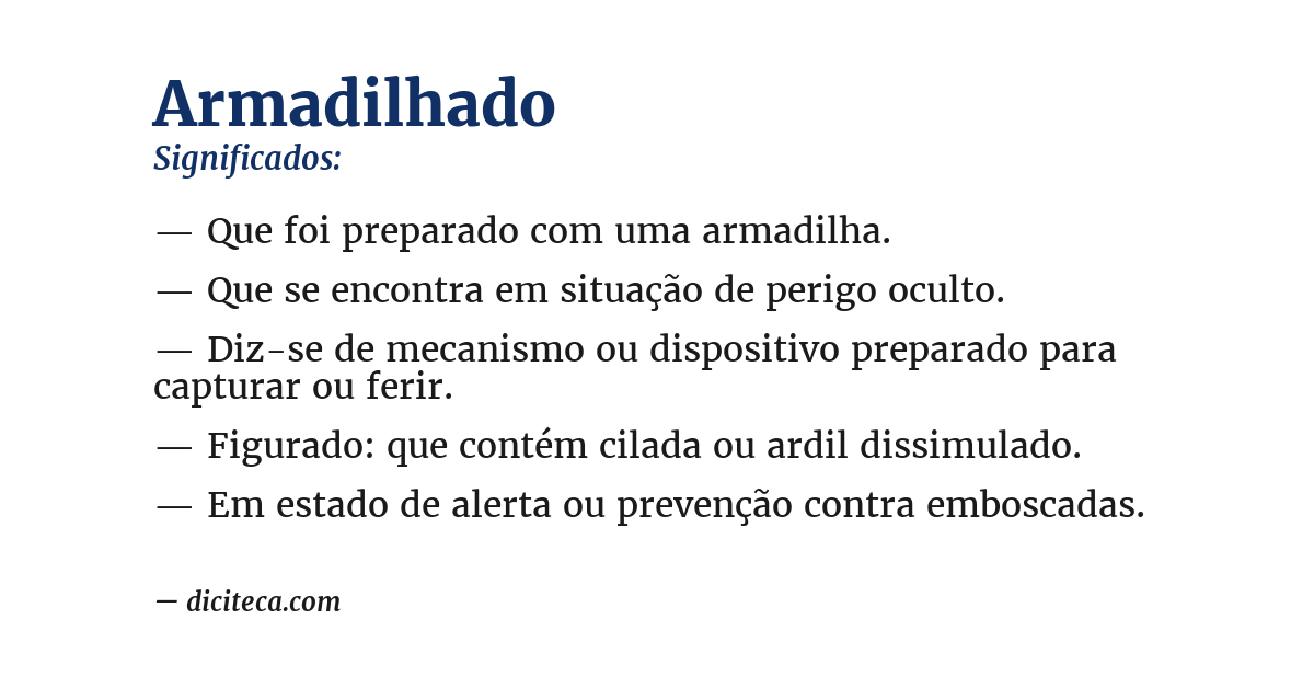 Significado de armadilhado