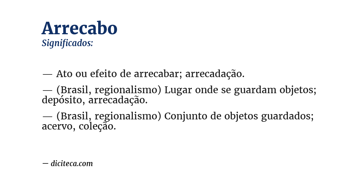 Significado de arrecabo