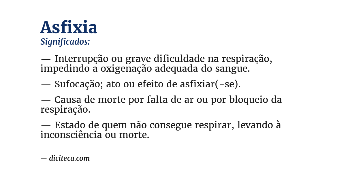 Significado de asfixia