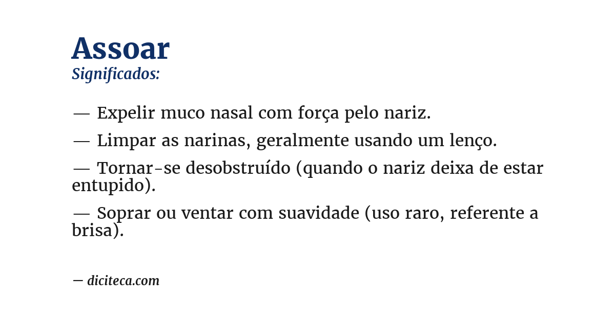 Significado de assoar
