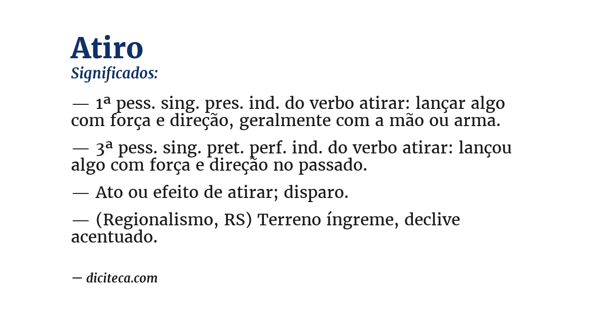 Significado de atiro