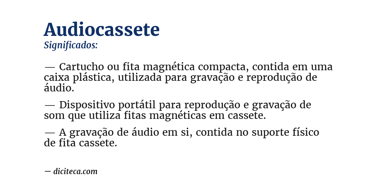 Significado de audiocassete