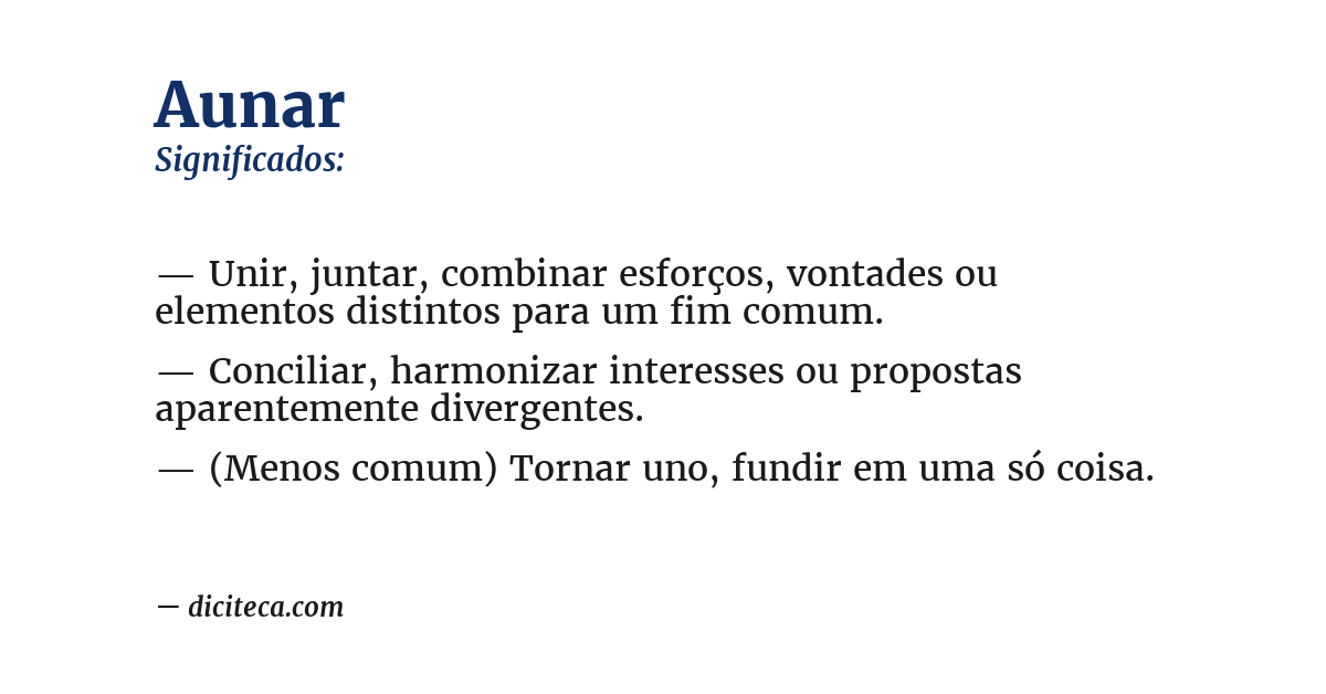 Significado de aunar