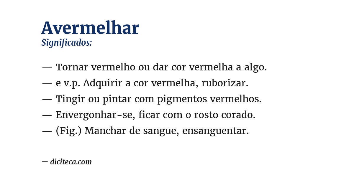 Significado de avermelhar