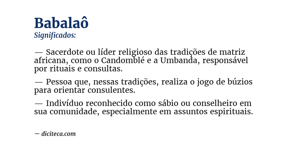 Significado de babalaô