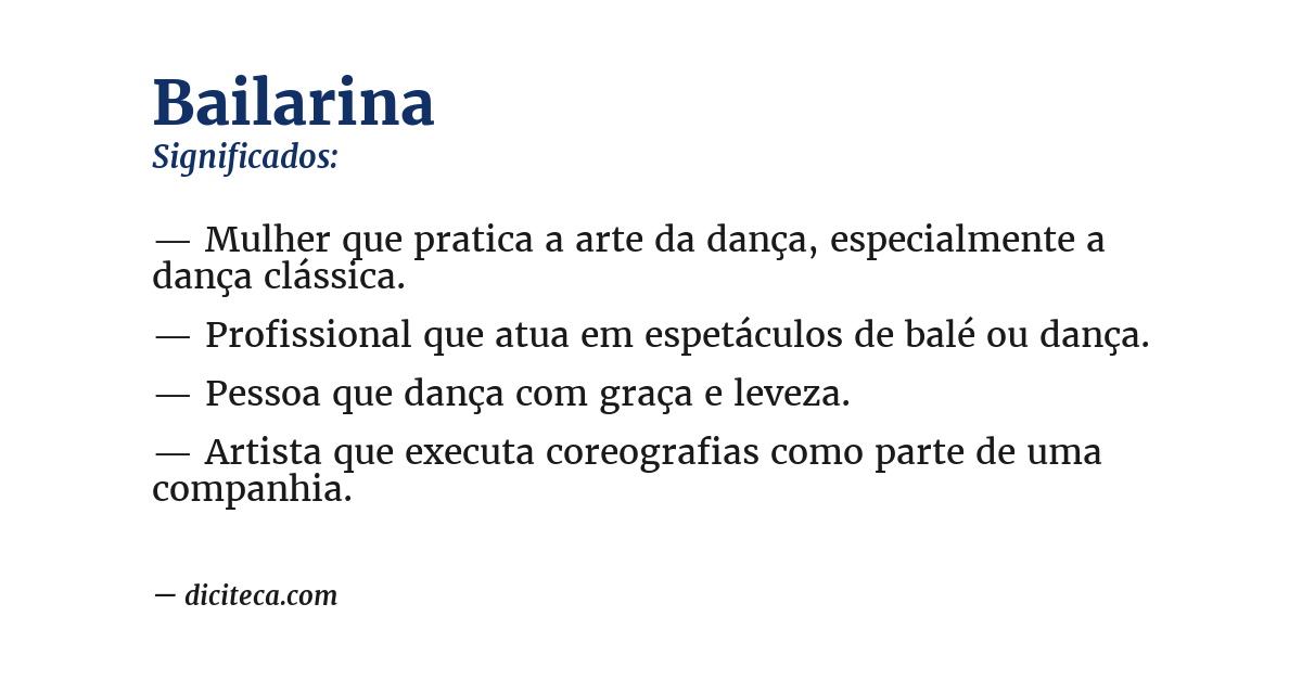 Significado de bailarina