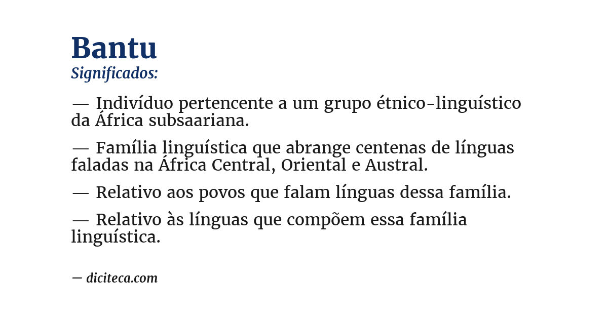 Significado de bantu