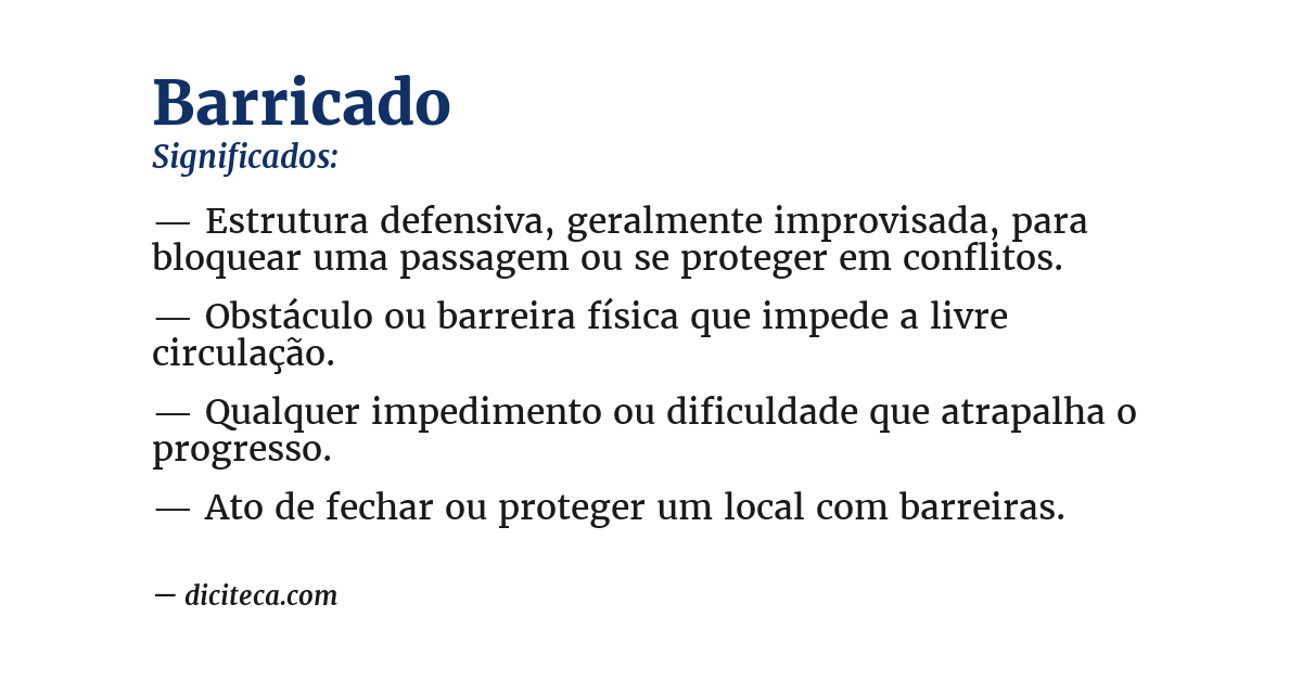 Significado de barricado