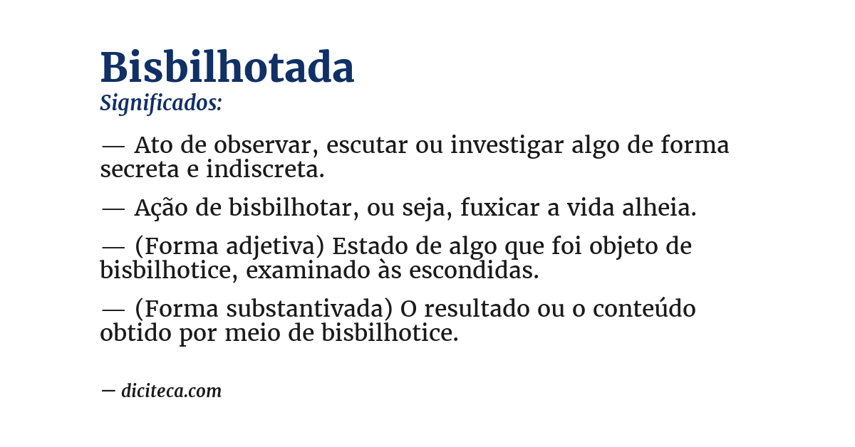 Significado de bisbilhotada