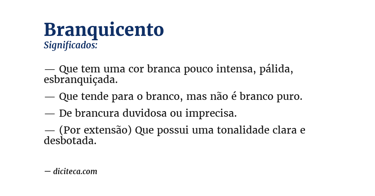 Significado de branquicento