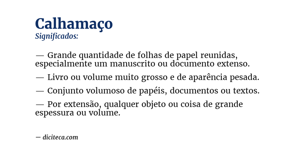 Significado de calhamaço