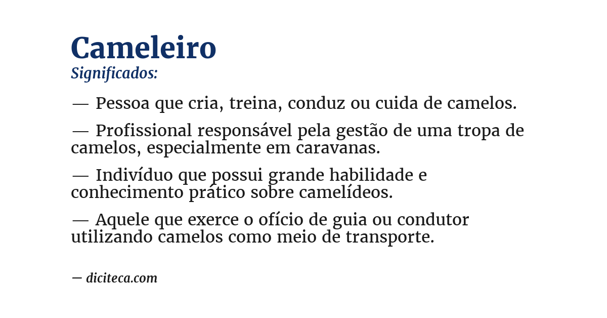 Significado de cameleiro