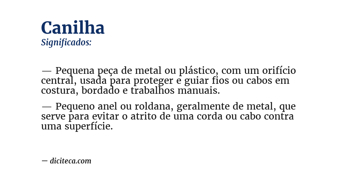Significado de canilha