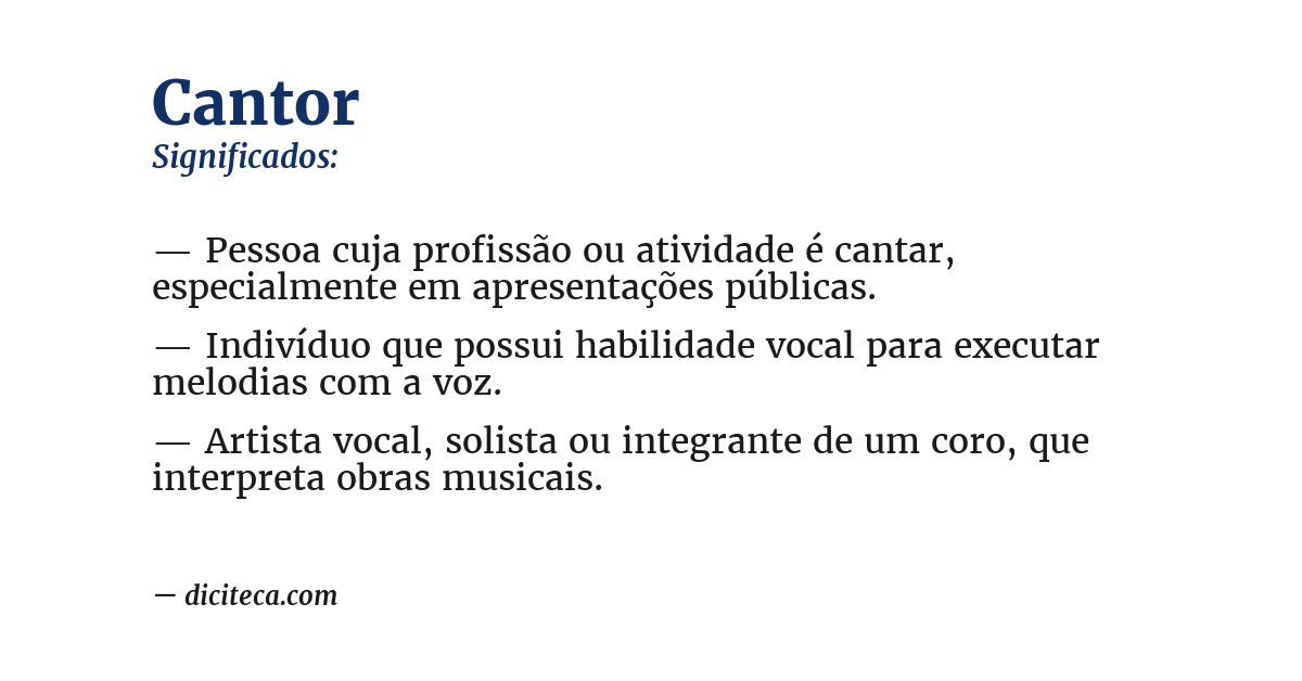 Significado de cantor