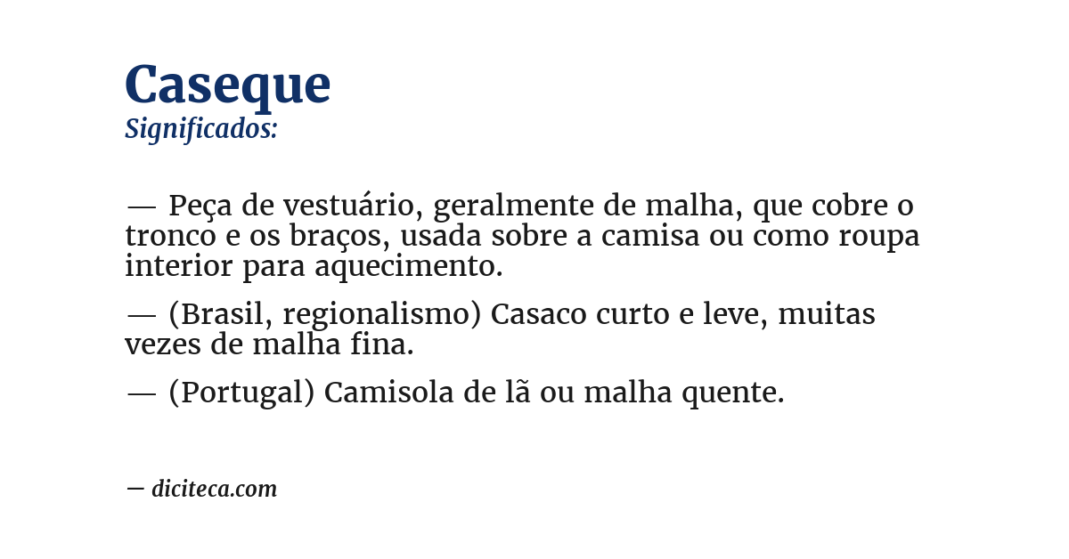 Significado de caseque
