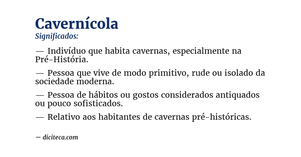 Significado de cavernícola