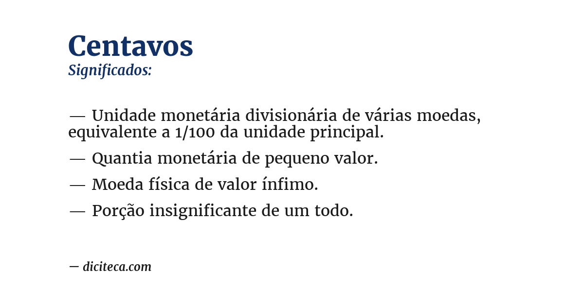 Significado de centavos