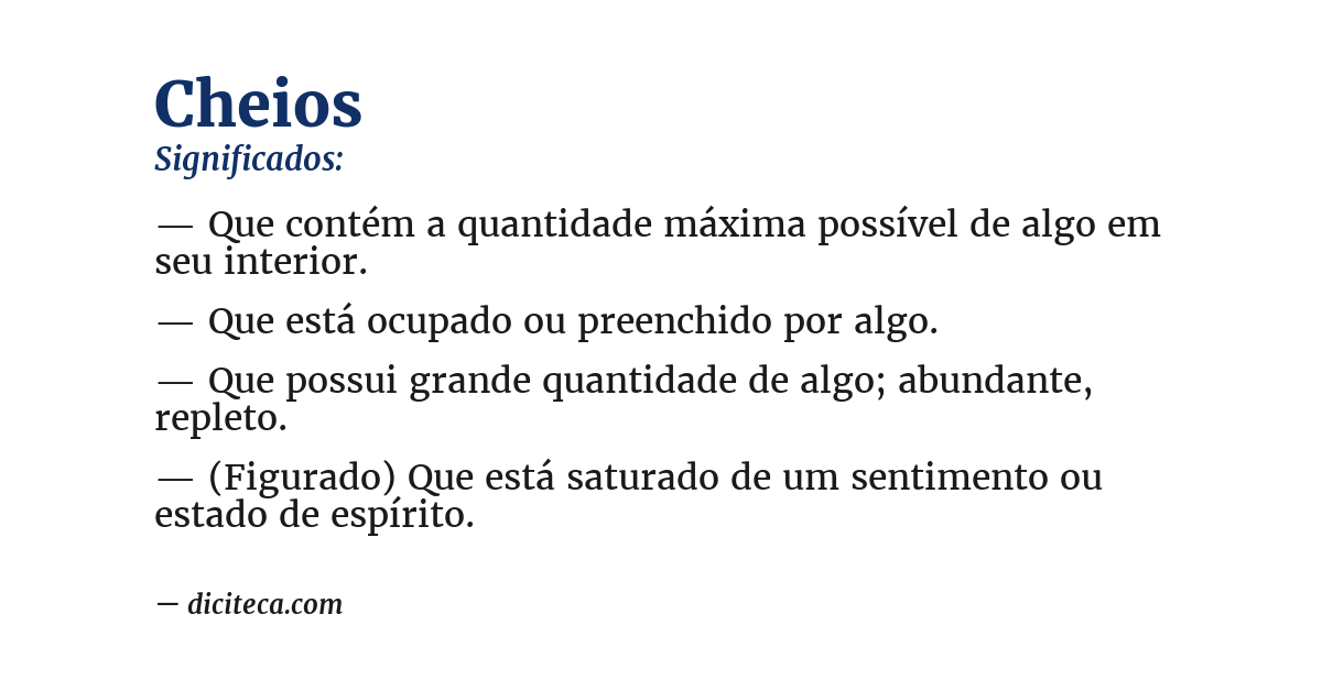 Significado de cheios
