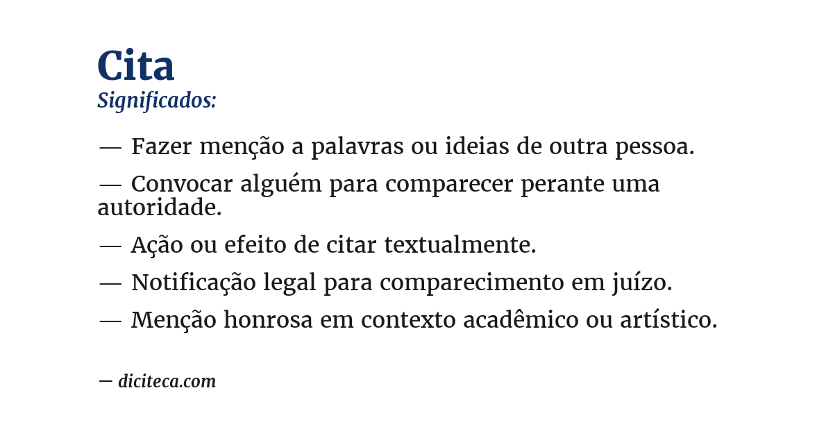 Significado de cita