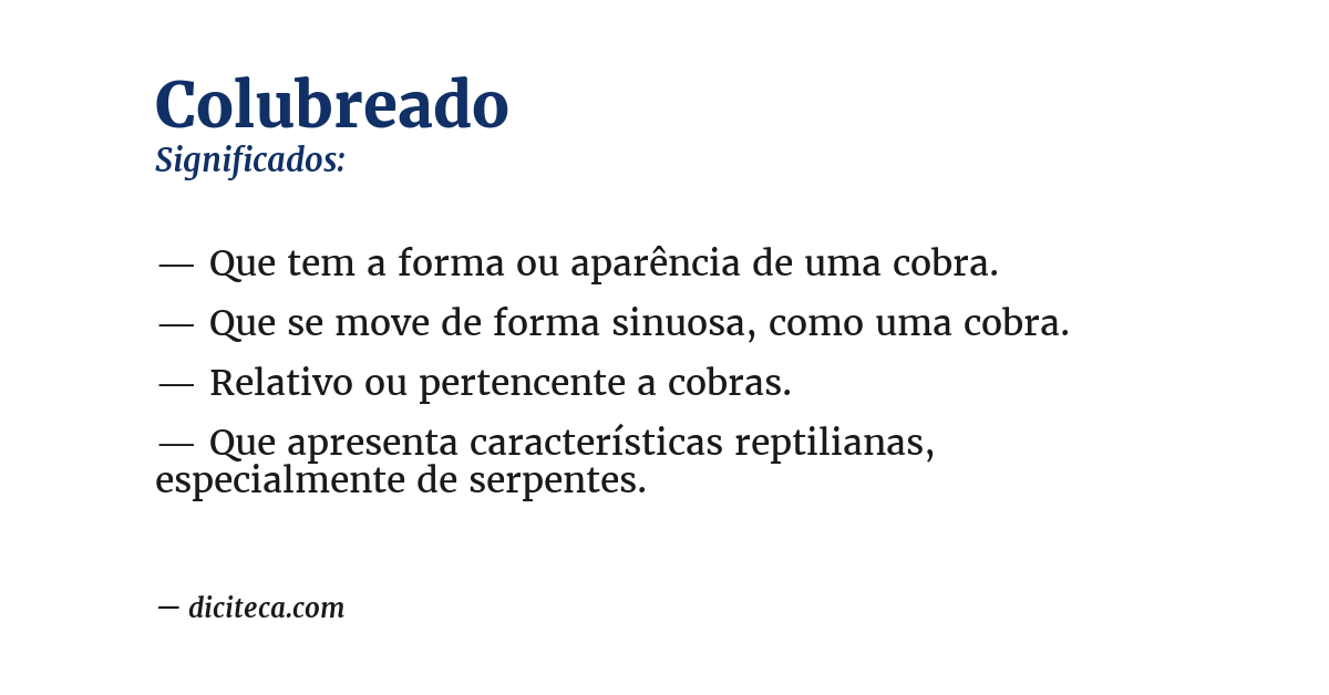 Significado de colubreado